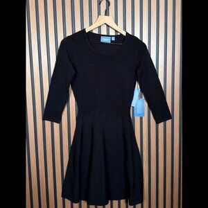 New Vera Wang Simply Vera Dress Petite XS Women’s Black Long Sleeve Fit & Flare